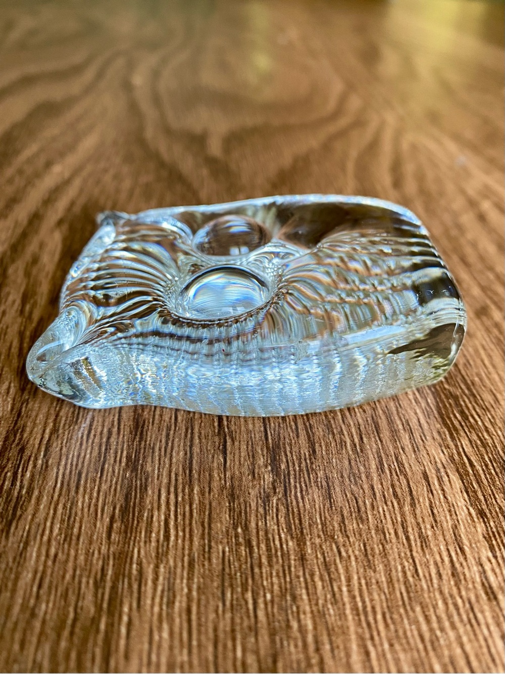 Vintage Swedish Glass Owl Paperweight Figurine - Picture 10 of 12